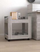 vidaXL Бюро на колелца сив сонома 60x45x60 см инженерно дърво