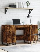 vidaXL Бюро опушен дъб 140x50x75 см инженерно дърво