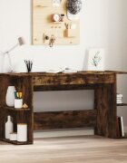 vidaXL Бюро опушен дъб 140x50x75 см инженерно дърво