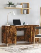 vidaXL Бюро опушен дъб 140x50x75 см инженерно дърво