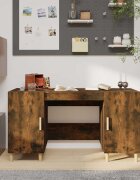 vidaXL Бюро опушен дъб 140x50x75 см инженерно дърво