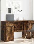 vidaXL Бюро Опушен дъб Инженерна дървесина 140 x 49 x 76 см
