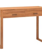 vidaXL Бюро с 2 чекмеджета 100x40x75 см тиково дърво