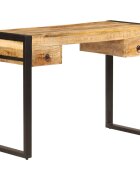 vidaXL Бюро с 2 чекмеджета 110x50x77 см мангово дърво масив