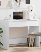 vidaXL Бюро с чекмедже Бял 100 x 50 x 78 см Инженерен дървен материал