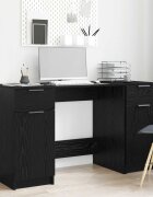 vidaXL Бюро с чекмедже Черния дъб 133 x 50 x 75 см Инженерна дървесина