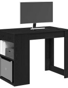 vidaXL Бюро с чекмедже и рафт черен дъб 102x62x775 см инженерно дърво