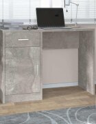 vidaXL Бюро с чекмедже и шкаф бетонно сиво 100x40x73см инженерно дърво