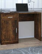 vidaXL Бюро с чекмедже и шкаф опушен дъб 100x40x73 см инженерно дърво