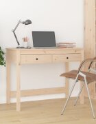 vidaXL Бюро с чекмеджета 100x50x78 см бор масив