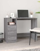 vidaXL Бюро с чекмеджета сив сонома 102x50x76 см инженерно дърво