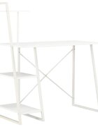 vidaXL Бюро с модул с рафтове бяло 102x50x117 см