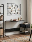 vidaXL Бюро с място за съхранение Черен дъб 131.5 x 50 x 75.5 см