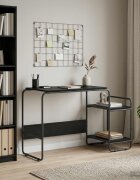 vidaXL Бюро с място за съхранение Черен дъб 1315 x 50 x 755 см