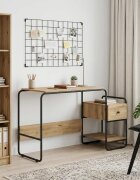 vidaXL Бюро с място за съхранение Дъб артизан 131.5 x 50 x 75.5 см