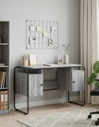 vidaXL Бюро с място за съхранение Сив Сонома 120 x 505 x 755 см