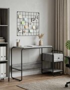 vidaXL Бюро с място за съхранение Сив Сонома 131.5 x 50 x 75.5 см