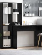 vidaXL Бюро с рафт Черния дъб 1385 x 55 x 143 см Инженерна дървесина