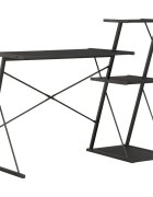vidaXL Бюро с рафт черно 116x50x93 см