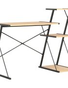 vidaXL Бюро с рафт черно и цвят дъб 116x50x93 см