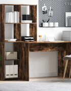 vidaXL Бюро с рафт Димян дъб 1385 x 55 x 143 см Инженерна дървесина