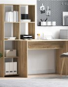 vidaXL Бюро с рафт Сонома дъб 1385 x 55 x 143 см Инженерна дървесина