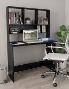 vidaXL Бюро с рафтове черно 110x45x157 см ПДЧ