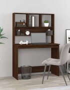 vidaXL Бюро с рафтове кафяв дъб 102x45x148 см инженерно дърво