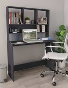 vidaXL Бюро с рафтове сиво 110x45x157 см ПДЧ