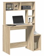 vidaXL Бюро с рафтове сонома дъб 100x45x140 см инженерно дърво