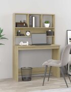 vidaXL Бюро с рафтове сонома дъб 102x45x148 см инженерно дърво