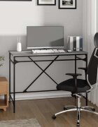 vidaXL Бюро сив сонома 100x50x75 см инженерно дърво и желязо