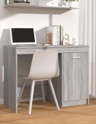 vidaXL Бюро сив сонома 100x50x76 см инженерно дърво