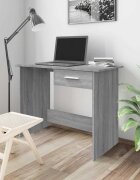 vidaXL Бюро сив сонома 100x50x76 см инженерно дърво