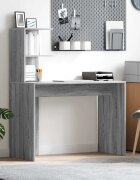 vidaXL Бюро Сив Сонома 102 x 50 x 124 см Инженерна дървесина