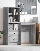 vidaXL Бюро Сив Сонома 1055 x 34 x 127 см 2 бр.