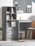 vidaXL Бюро Сив Сонома 1055 x 50 x 127 см 2 бр.