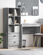 vidaXL Бюро Сив Сонома 1155 x 40 x 127 см 2 бр.