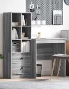 vidaXL Бюро Сив Сонома 1155 x 50 x 127 см 2 бр.