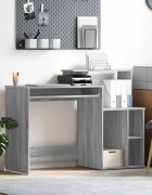 vidaXL Бюро Сив Сонома 1205 x 44 x 885 см Инженерна дървесина