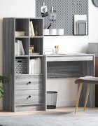 vidaXL Бюро Сив Сонома 1255 x 40 x 127 см 2 бр.