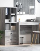 vidaXL Бюро Сив Сонома 1355 x 50 x 127 см 2 бр.