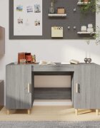 vidaXL Бюро сив сонома 140x50x75 см инженерно дърво