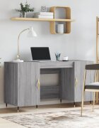 vidaXL Бюро сив сонома 140x50x75 см инженерно дърво