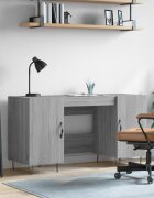 vidaXL Бюро сив сонома 140x50x75 см инженерно дърво