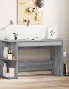 vidaXL Бюро сив сонома 140x50x75 см инженерно дърво