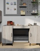 vidaXL Бюро сив сонома 140x50x75 см инженерно дърво