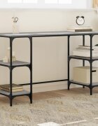 vidaXL Бюро сив сонома 140x50x75 см метал и инженерно дърво