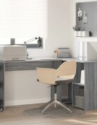 vidaXL Бюро Сив Сонома 142 x 102 x 73 см Инженерна дървесина
