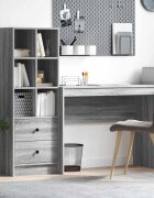 vidaXL Бюро Сив Сонома 1455 x 40 x 127 см 2 бр.